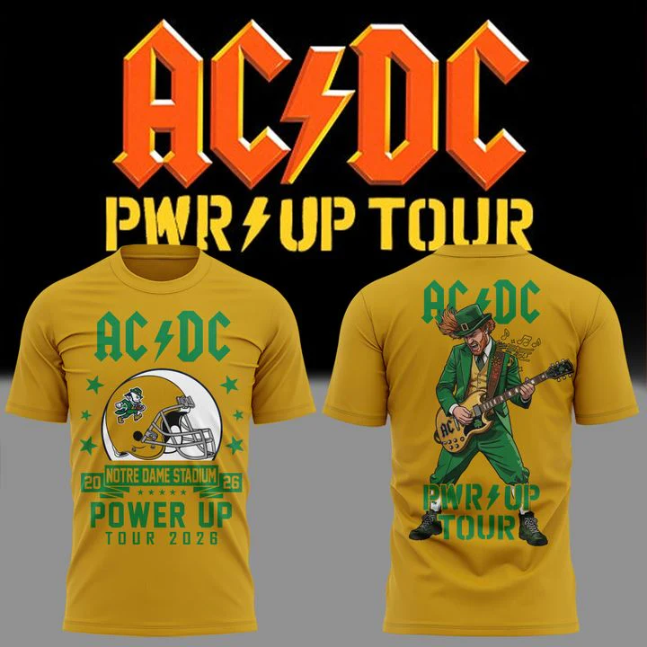 Ac Dc X Notre Dame Football Power Up Tour 2026 Collector Graphic T-Shirt