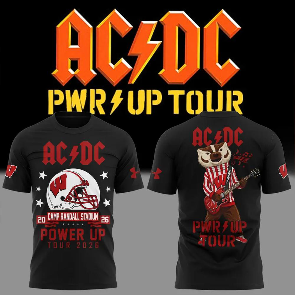 Ac Dc X Wisconsin Badgers Power Up Tour 2026 Official Graphic T-Shirt