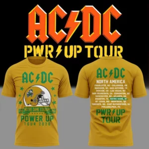 Ac Dc X Notre Dame Football Power Up Tour 2026 Collector Graphic T-Shirt