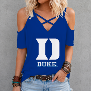 Limited Edition – Customized NCAA Duke Blue Devils Criss Cross V-Neck Top TTH210710
