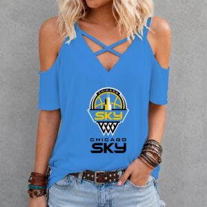 Limited Edition – Customized WNBA Chicago Sky Criss Cross V-Neck Top TTH210713