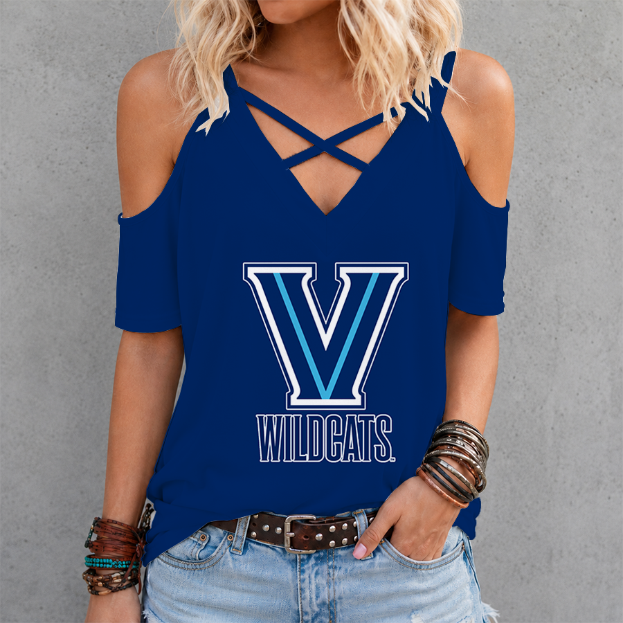 Limited Edition – Customized NCAA Villanova Wildcats Criss Cross V-Neck Top TTH210710