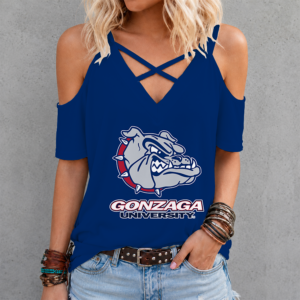 Limited Edition – Customized NCAA Gonzaga Bulldogs Criss Cross V-Neck Top TTH210710