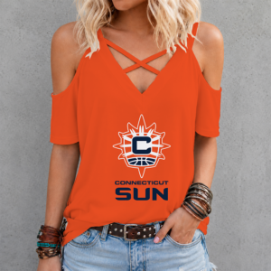 Limited Edition – Customized WNBA Connecticut Sun Criss Cross V-Neck Top TTH210713