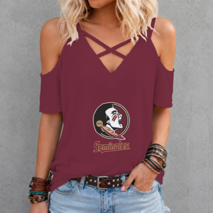 Limited Edition – Customized NCAA Florida State Seminoles Criss Cross V-Neck Top TTH210715