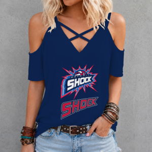 Limited Edition – Customized WNBA Detroit Shock Criss Cross V-Neck Top TTH210713
