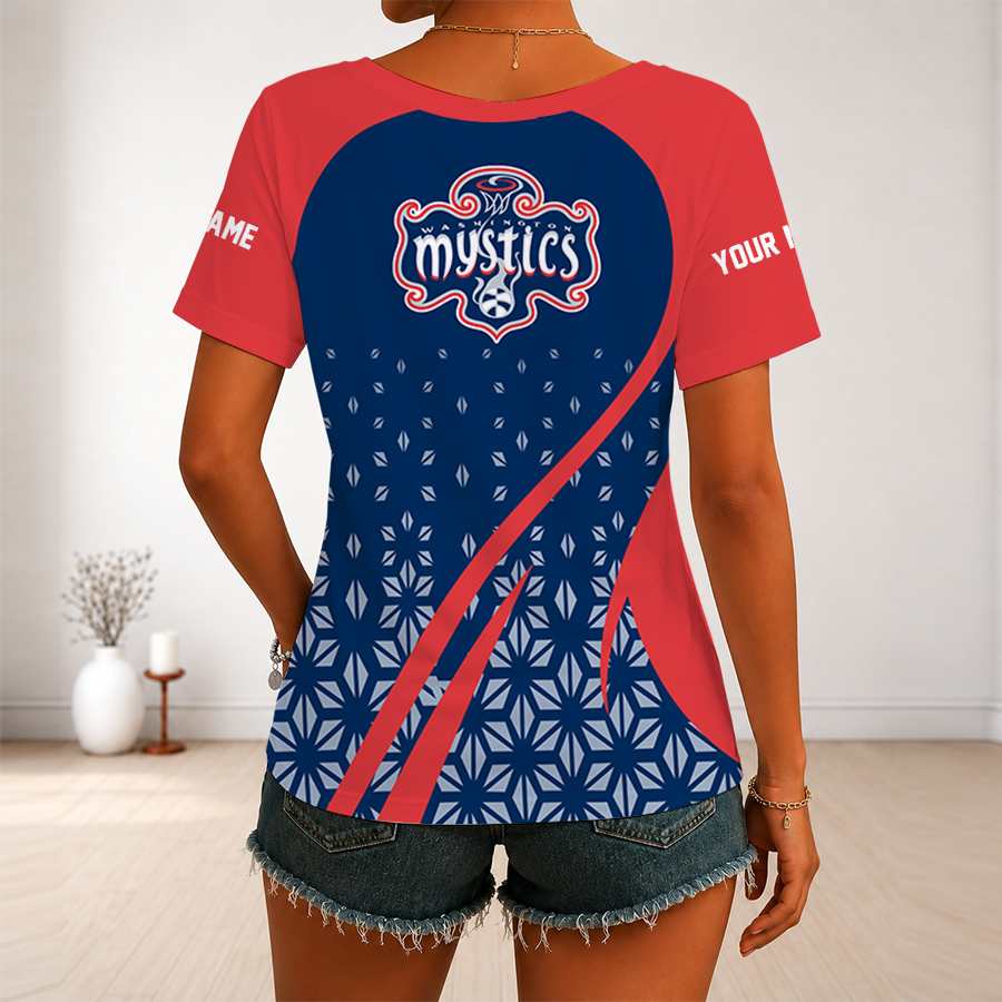 Limited Edition – Customized WNBA Washington Mystics V-Neck Female Shirt TTH210712 - Image 2