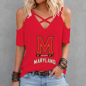 Limited Edition – Customized NCAA Maryland Terrapins Criss Cross V-Neck Top TTH210710