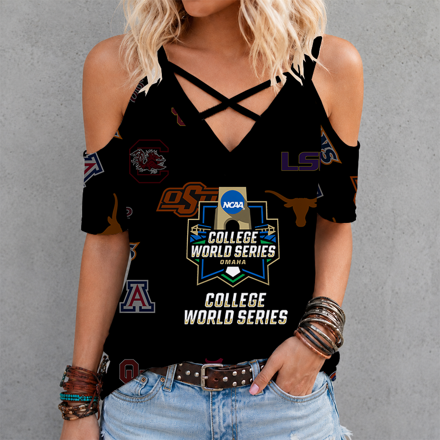 Limited Edition – Customized NCAA All Teams Criss Cross V-Neck Top TTH210715