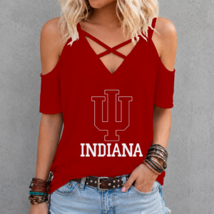Limited Edition – Customized NCAA Indiana Hoosiers Criss Cross V-Neck Top TTH210710