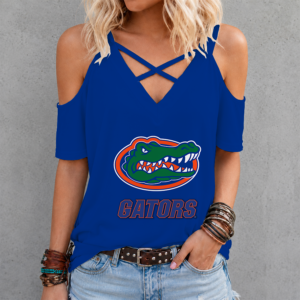 Limited Edition – Customized NCAA Florida Gators Criss Cross V-Neck Top TTH210710