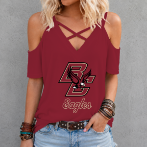 Limited Edition – Customized Ncaa Boston College Eagles Criss Cross V-Neck Top TTH210714