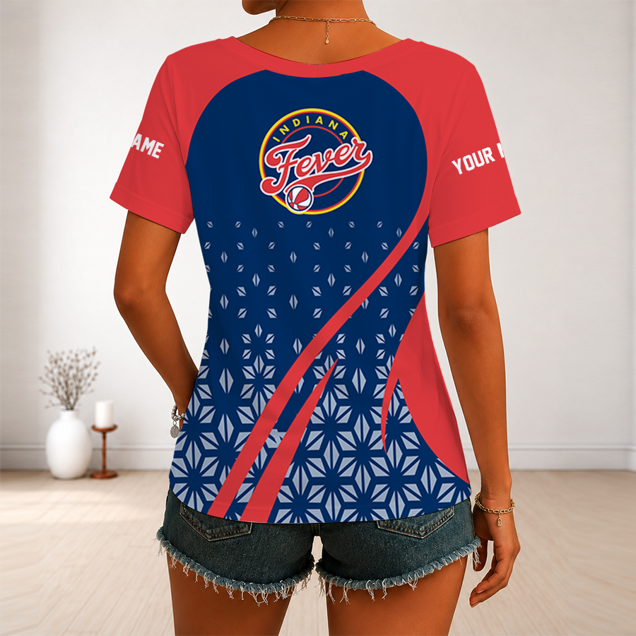 Limited Edition – Customized WNBA Indiana Fever V-Neck Female Shirt TTH210712 - Image 2