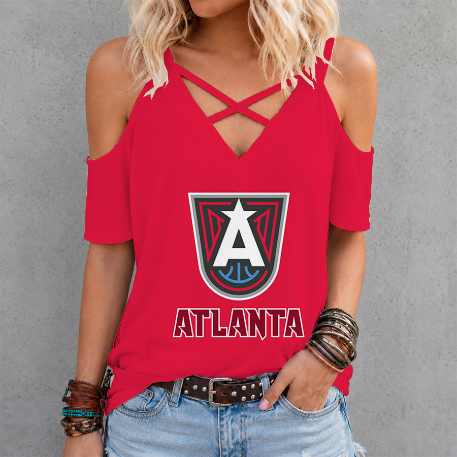 Limited Edition – Customized WNBA Atlanta Dream Criss Cross V-Neck Top TTH210713