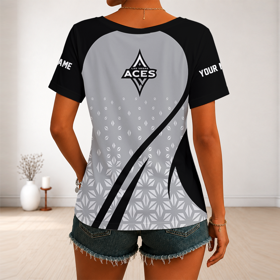 Limited Edition – Customized WNBA Las Vegas Aces V-Neck Female Shirt TTH210712 - Image 2