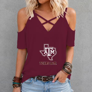 Limited Edition – Customized NCAA Texas A&M Aggies Criss Cross V-Neck Top TTH210715