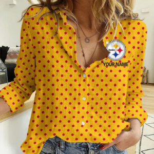 Limited Edition – Customized NFL Pittsburgh Steelers Women Casual Shirt TTH210717