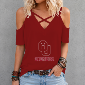 Limited Edition – Customized NCAA Oklahoma Sooners Criss Cross V-Neck Top TTH210715