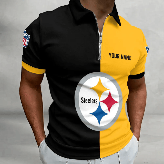 Limited Edition – Customized NFL Pittsburgh Steelers Zip Polo Shirt TTH210719