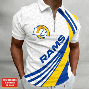 Limited Edition – Customized NFL Los Angeles Rams Zip Polo Shirt TTH210728