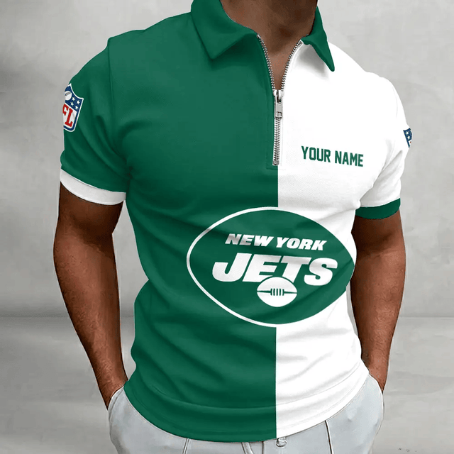 Limited Edition – Customized NFL New York Jets Zip Polo Shirt TTH210719