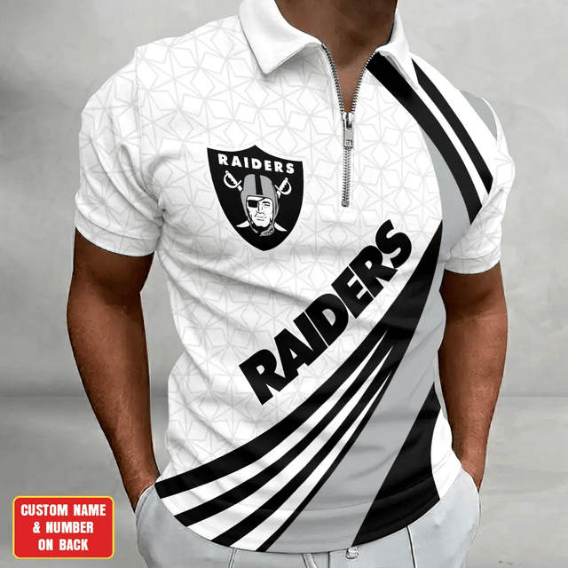 Limited Edition – Customized NFL Las Vegas Raiders Zip Polo Shirt TTH210728