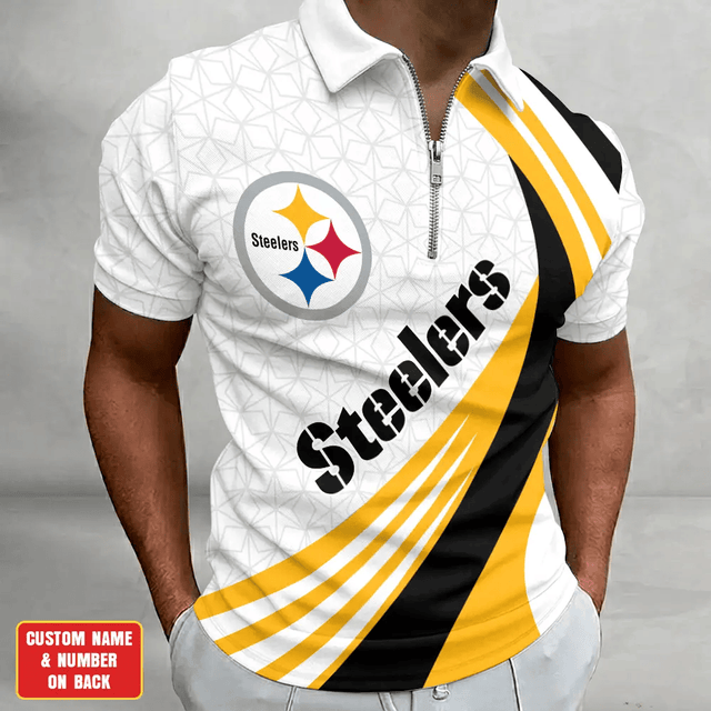 Limited Edition – Customized NFL Pittsburgh Steelers Zip Polo Shirt TTH210728