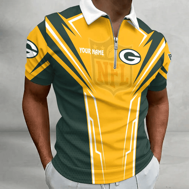Limited Edition – Customized NFL Green Bay Packers Zip Polo Shirt 210724