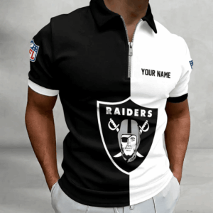 Limited Edition – Customized NFL Las Vegas Raiders Zip Polo Shirt TTH210719