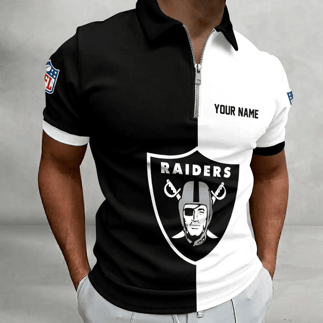 Limited Edition – Customized NFL Las Vegas Raiders Zip Polo Shirt TTH210719