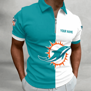 Limited Edition – Customized NFL Miami Dolphins Zip Polo Shirt TTH210719