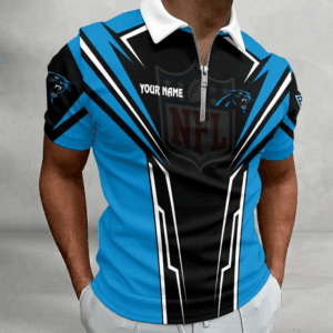 Limited Edition – Customized NFL Carolina Panthers Zip Polo Shirt 210724