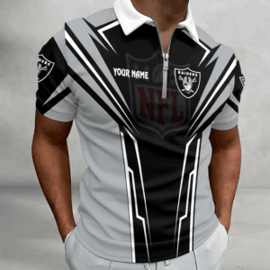 Limited Edition – Customized NFL Las Vegas Raiders Zip Polo Shirt 210724