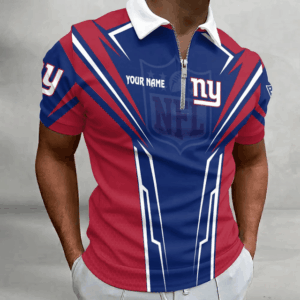 Limited Edition – Customized NFL New York Giants Zip Polo Shirt 210724