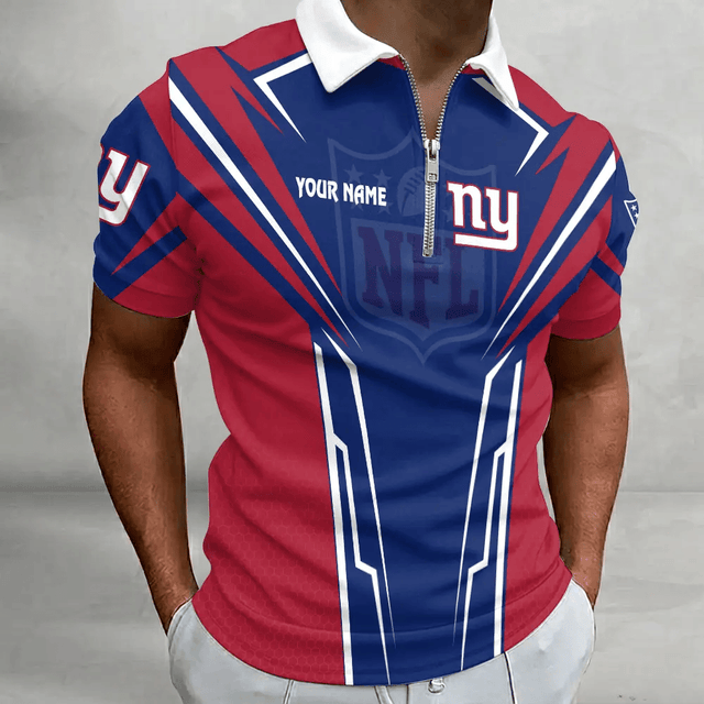 Limited Edition – Customized NFL New York Giants Zip Polo Shirt 210724