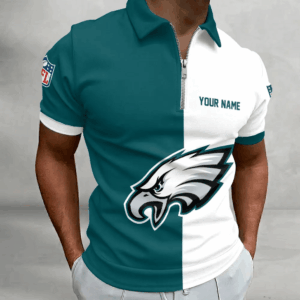 Limited Edition – Customized NFL Philadelphia Eagles Zip Polo Shirt TTH210719