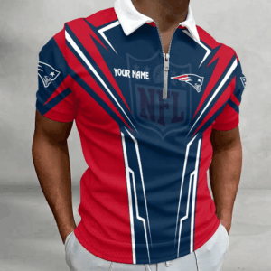 Limited Edition – Customized NFL New England Patriots Zip Polo Shirt 210724