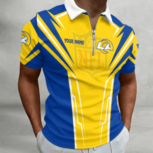 Limited Edition – Customized NFL Los Angeles Rams Zip Polo Shirt 210724
