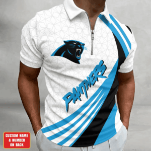 Limited Edition – Customized NFL Carolina Panthers Zip Polo Shirt TTH210728