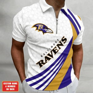 Limited Edition – Customized NFL Baltimore Ravens Zip Polo Shirt TTH210728
