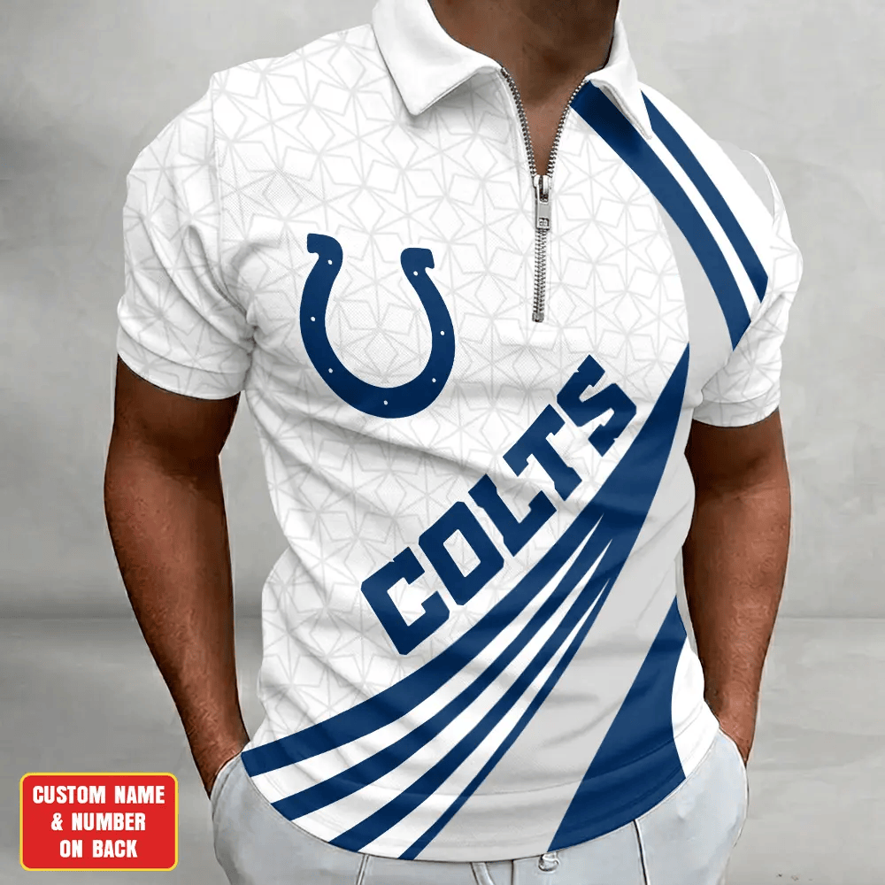 Limited Edition – Customized NFL Indianapolis Colts Zip Polo Shirt TTH210728