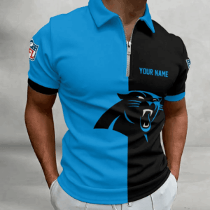 Limited Edition – Customized NFL Carolina Panthers Zip Polo Shirt TTH210719