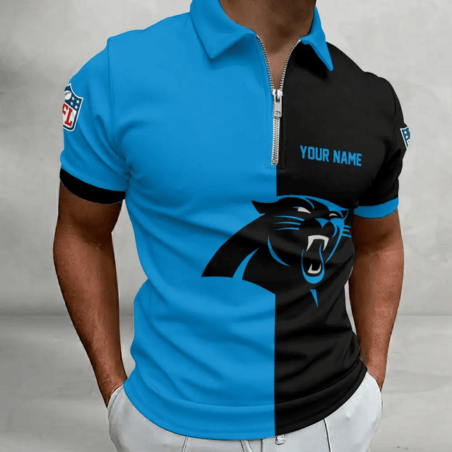 Limited Edition – Customized NFL Carolina Panthers Zip Polo Shirt TTH210719