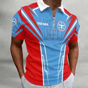 Limited Edition – Customized NFL Tennessee Titans Zip Polo Shirt 210724