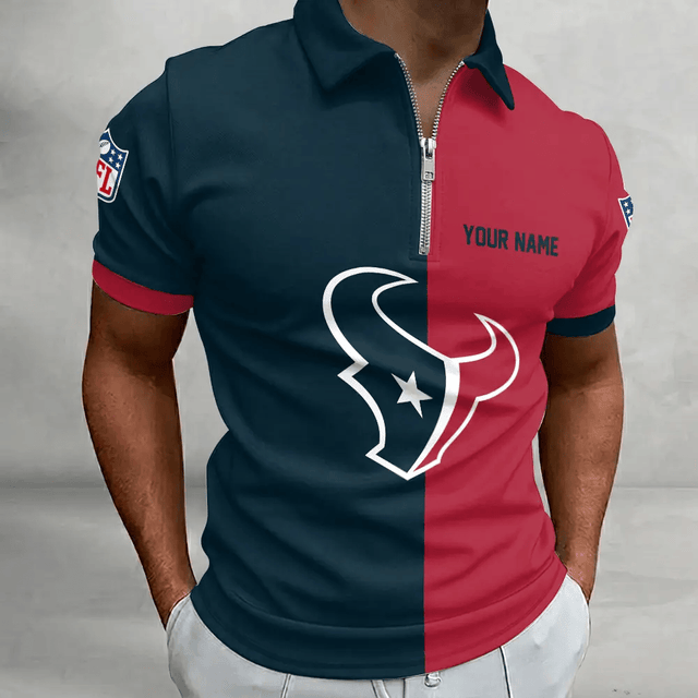 Limited Edition – Customized NFL Houston Texans Zip Polo Shirt TTH210719