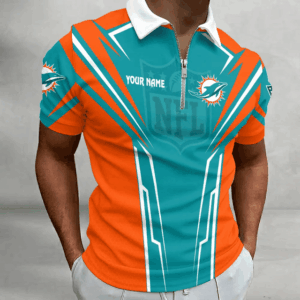 Limited Edition – Customized NFL Miami Dolphins Zip Polo Shirt 210724