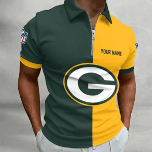 Limited Edition – Customized NFL Green Bay Packers Zip Polo Shirt TTH210719