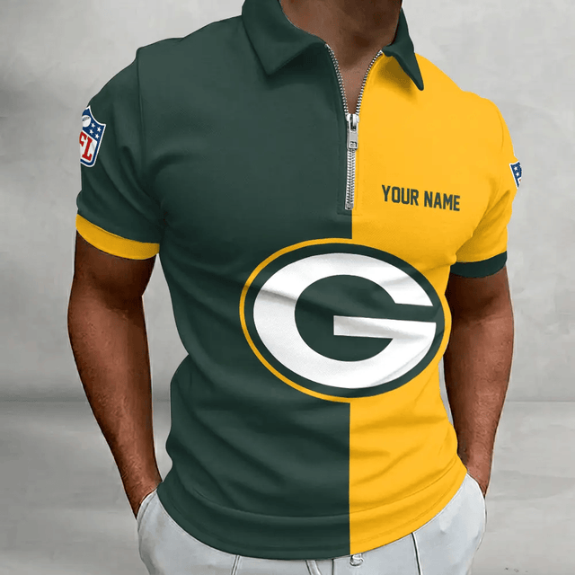 Limited Edition – Customized NFL Green Bay Packers Zip Polo Shirt TTH210719