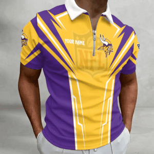 Limited Edition – Customized NFL Minnesota Vikings Zip Polo Shirt 210724