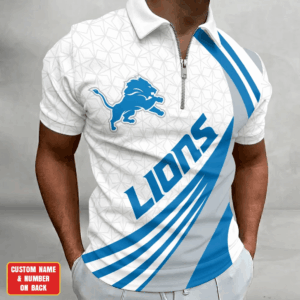 Limited Edition – Customized NFL Detroit Lions Zip Polo Shirt TTH210728